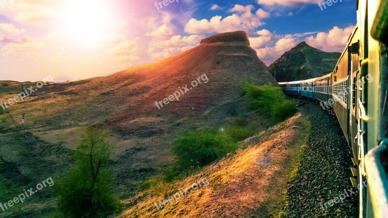 Sky Landscape Railway Indian Railways Hills