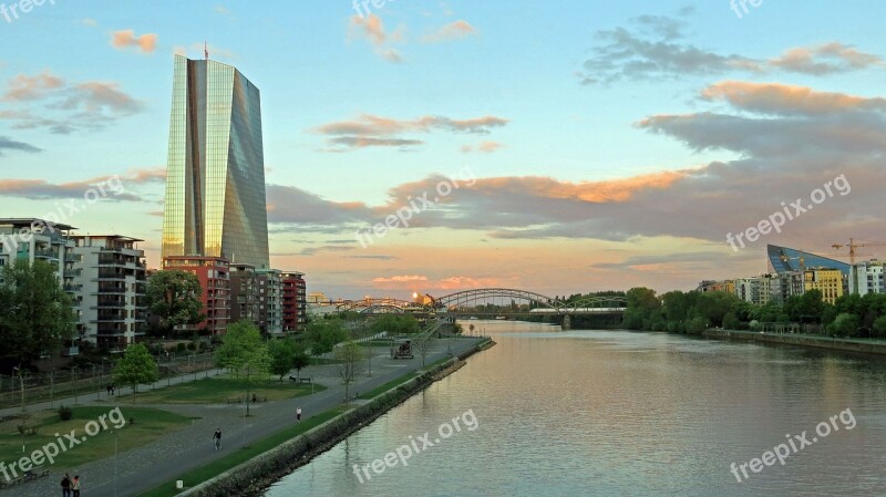 Ecb Frankfurt European Central Bank Skyscraper Bank