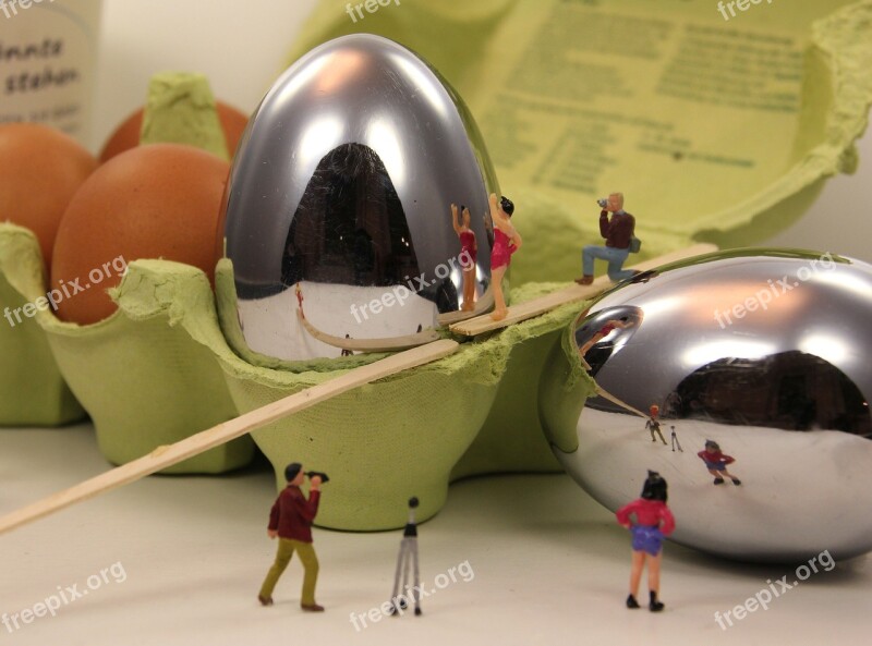 Miniature Figures Fried Egg Funny Fun