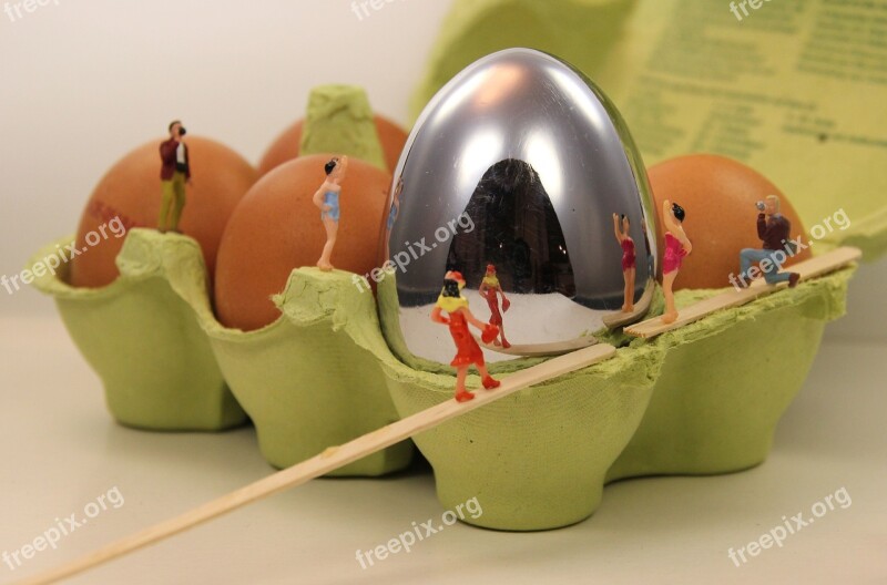 Miniature Figures Fried Egg Funny Fun