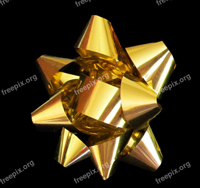 Christmas Gold Ribbon Free Photos