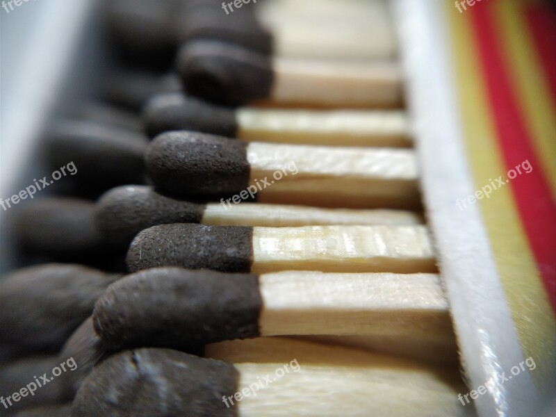 Matchsticks Wood Macro Colourful Matchbox