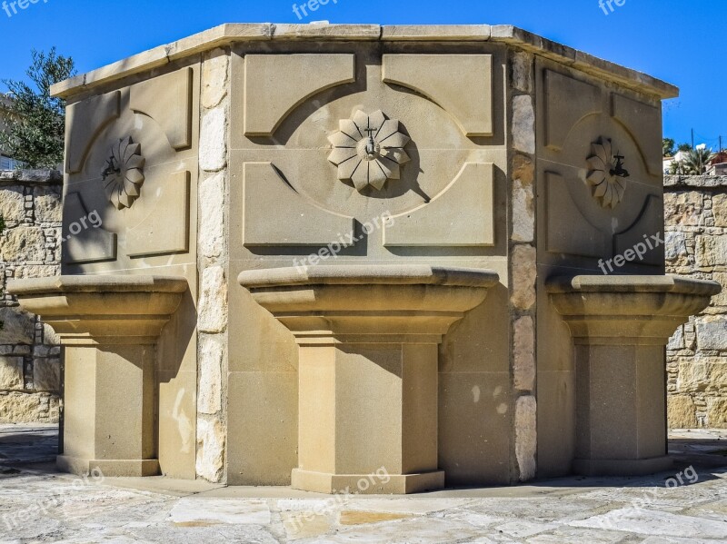 Fountain Water Basin Public Psematismenos Cyprus