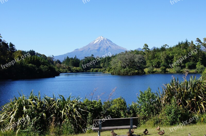 Mount Taranaki New Zealand North Island Landscape Green