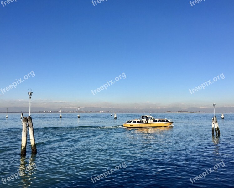 Water Taxi Venice Italy Boat Italian