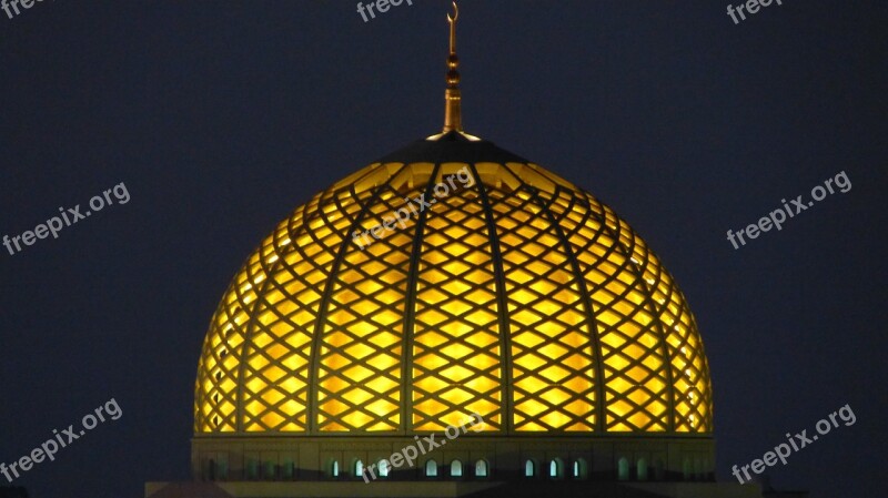 Mosque Oman Night Free Photos