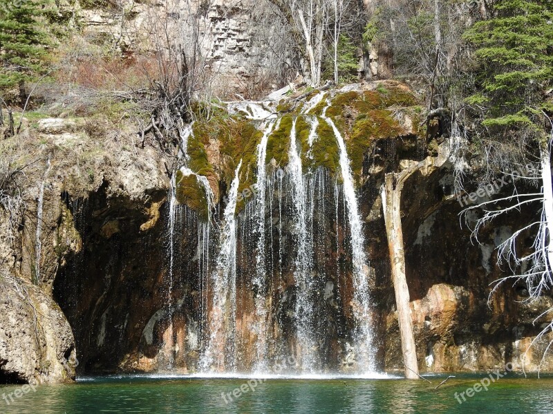 Hanging Lake Waterfall Nature Canyon Colorado