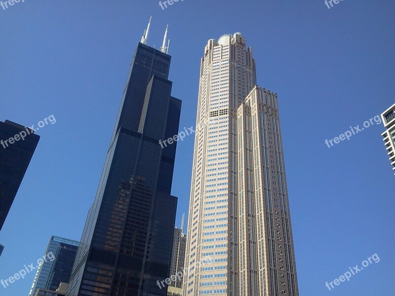 Chicago Skyscraper Buildings City Downtown