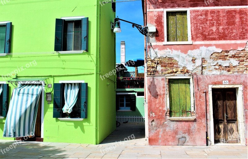 Venice Burano Stone-built House Facade Buildings