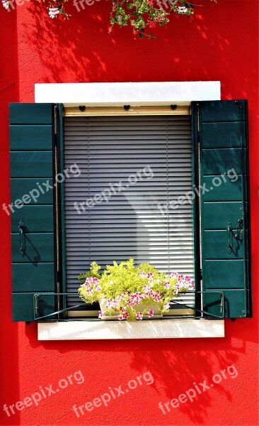 Window Venice Burano Italy Colorful