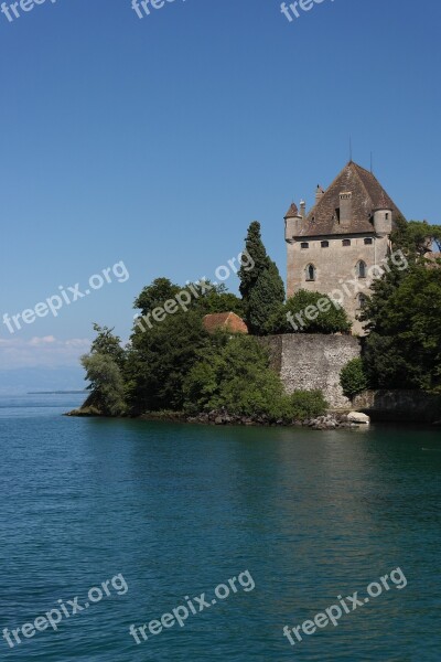 Castle Lake Yvoire Haute-savoie France