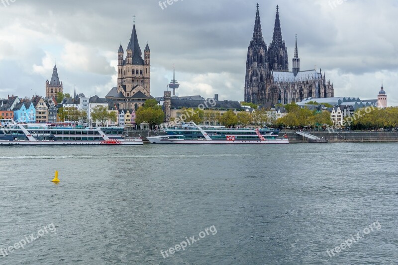 Cologne Cologne Cathedral Groß St Martin Rhine Hohenzollern Bridge