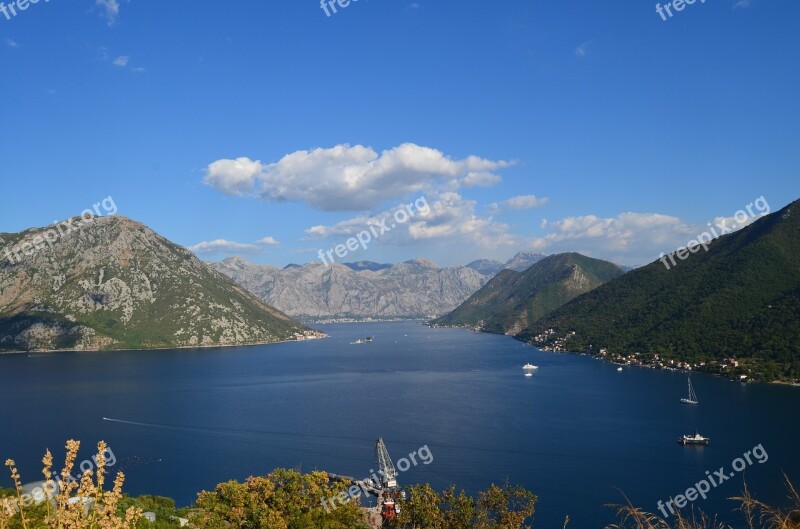 Montenegro Kotor Boka Kotorska Sea Mountain