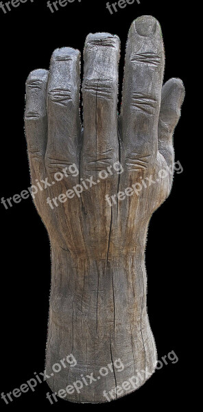 Hand Finger Wood Hand Sculpture Holzfigur