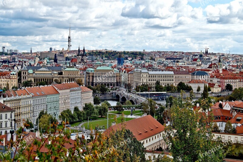 City Panorama Houses Townhouses Prague