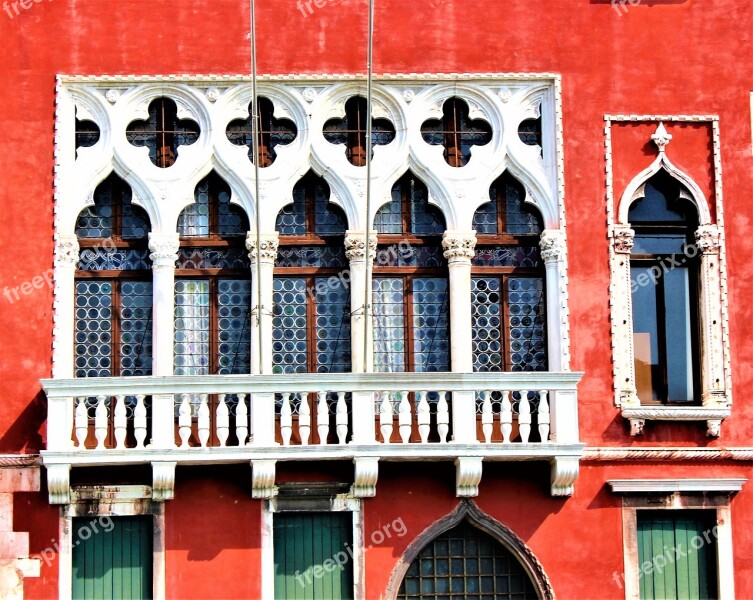 Venice Architecture Facade Balcony Building