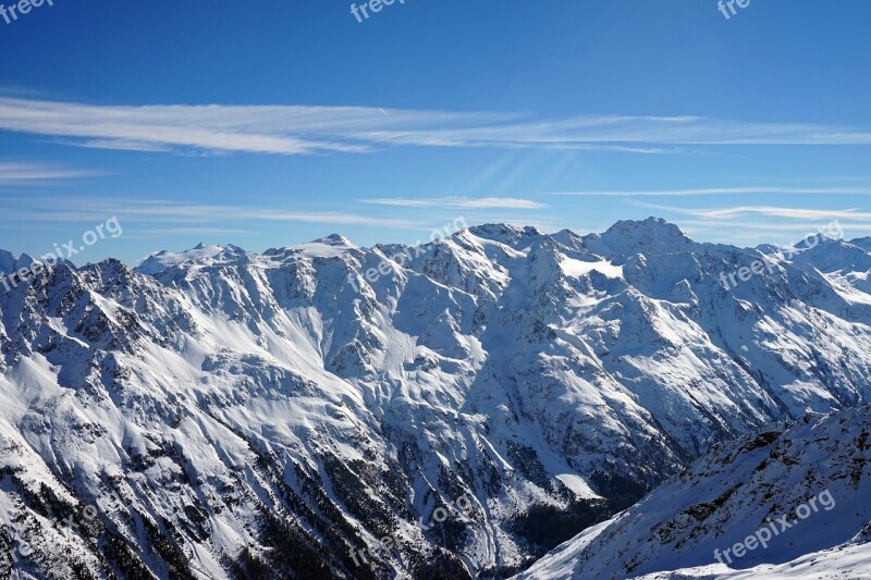 Solden Austria Skiing Mountains Alps