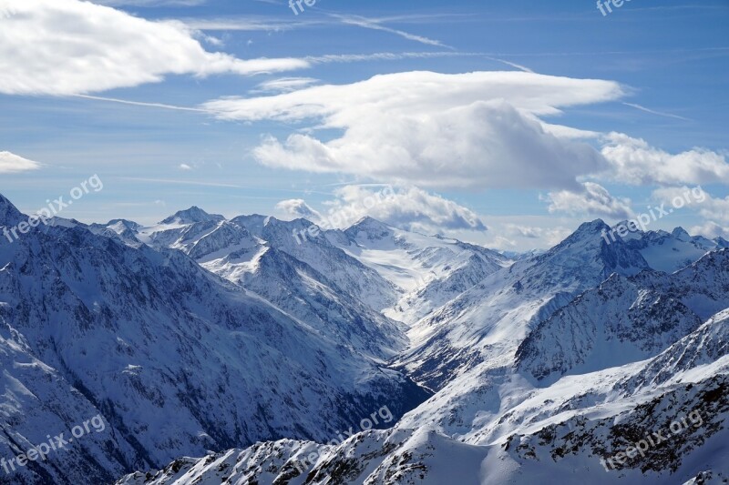 Solden Austria Skiing Mountains Alps