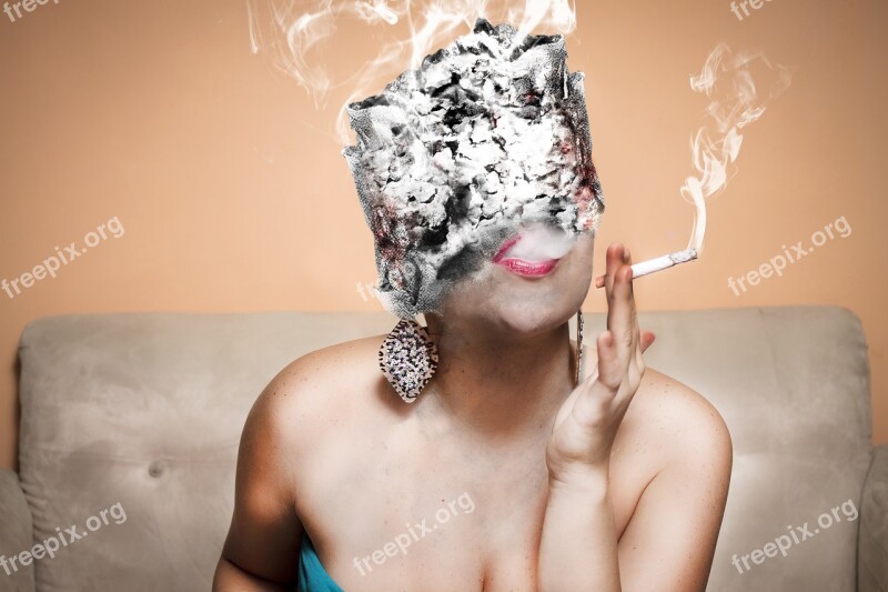 Vice Surrealism Cigar Women Portrait