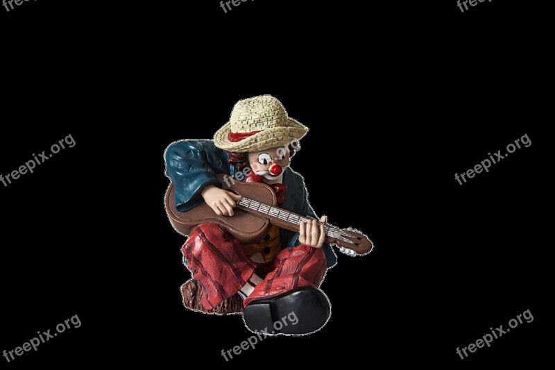 Clown Figure Musical Clown Cheerful Guitar