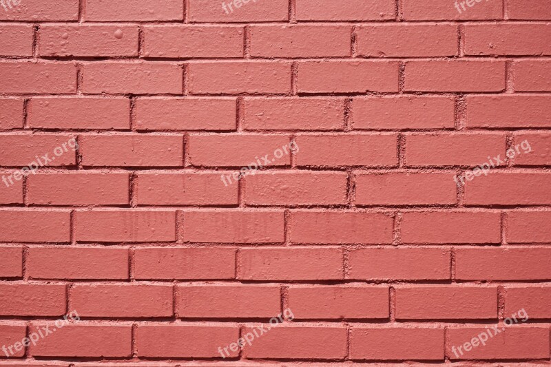 Brick Wall Red Pink Stone Brick