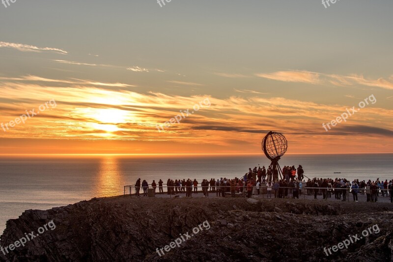 Midnight Sun North Norwegian Sea Free Photos