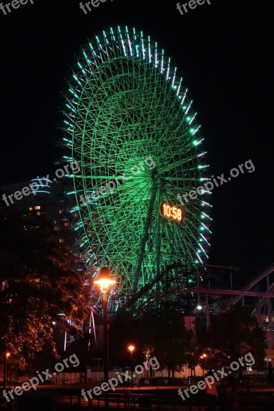 Yokohama Ferris Wheel Minato Mirai Minatomirai Night View