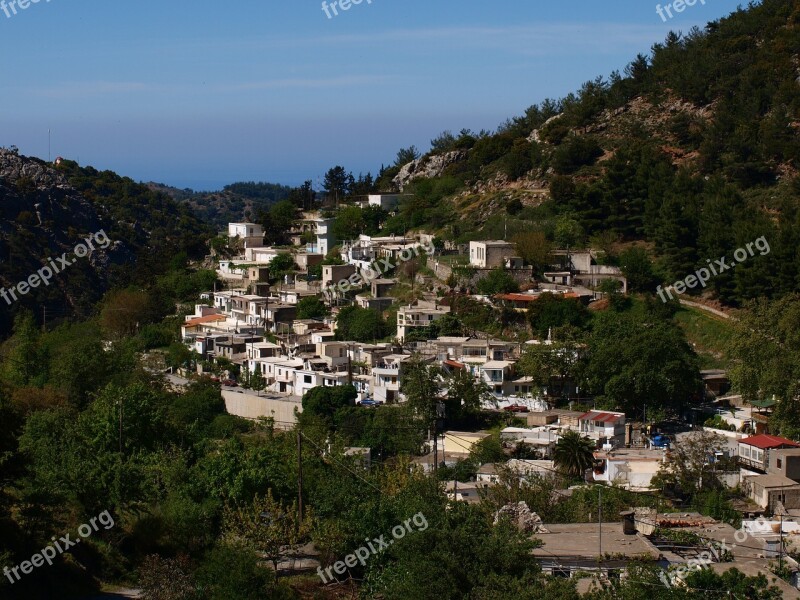 Mountain Village Mountains Crete Free Photos