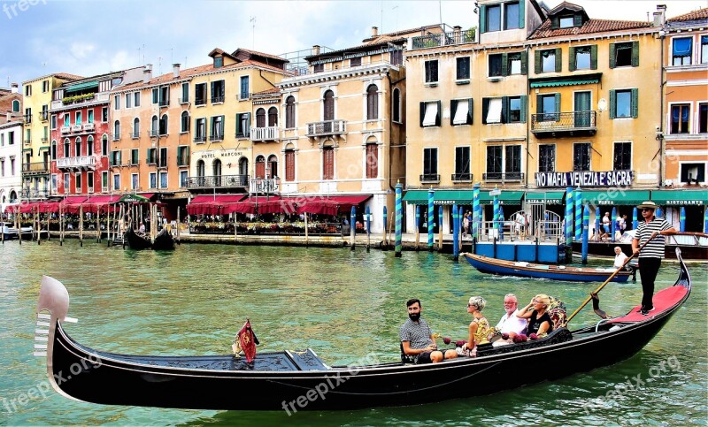 Venice Channel Gondola Italy Architecture