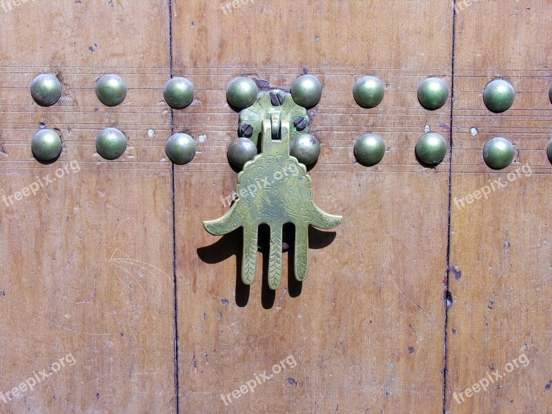 The Hand Of Fatima Door Old Port Morocco Iron