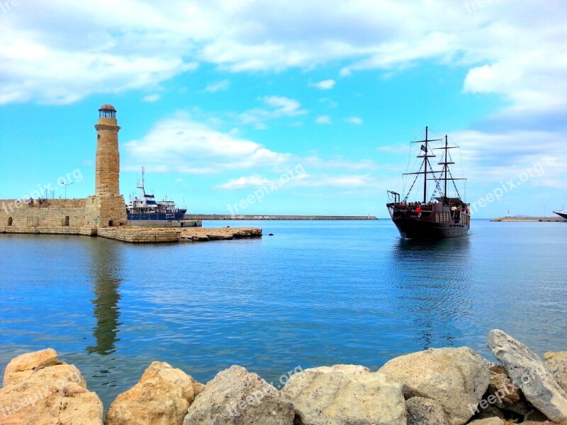 Crete Rethymno Boat Free Photos