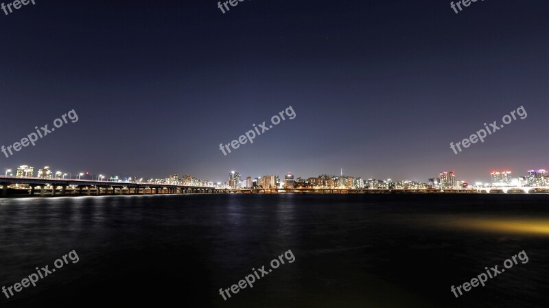 Han River Night View For Korea Seoul