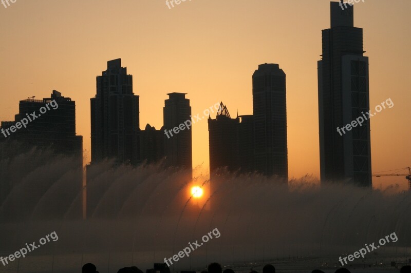 Dubai Dancing Fountains United Arab Emirates Free Photos