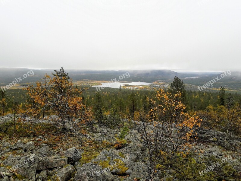 Fall Colors Fell Landscape Lapland Autumn