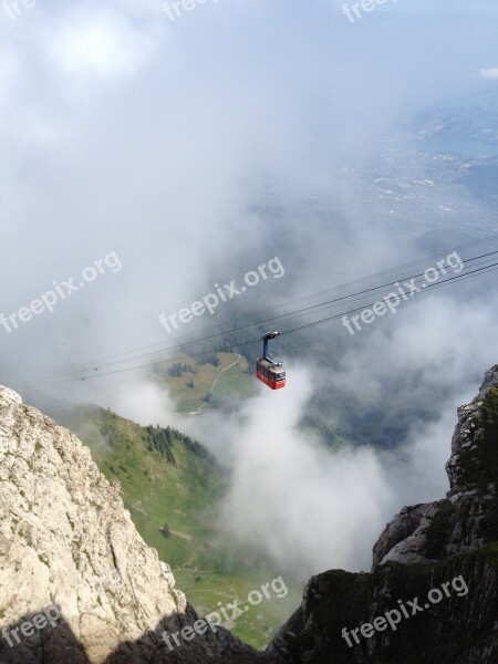 Cable Car Mountains View Switzerland Free Photos