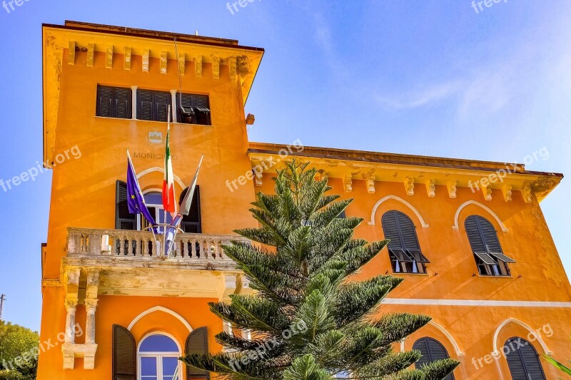 Cinque Terre Monterosso Village Town Hall Facade