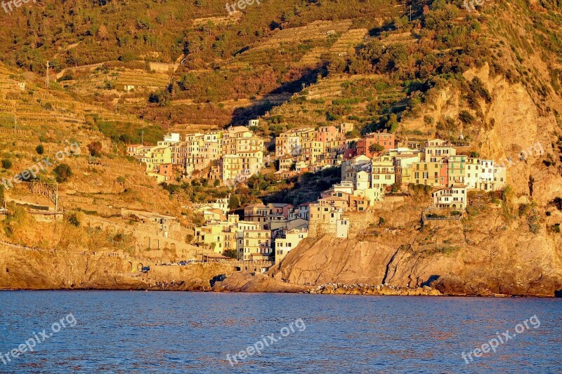 Cinque Terre Village Mediterranean Sunset Coast