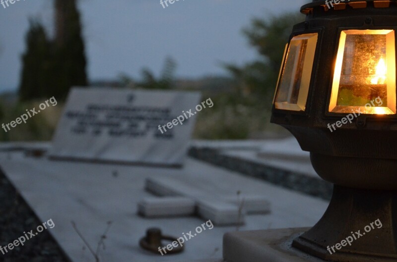 Tomb Candle Cemetery Scary Landscape