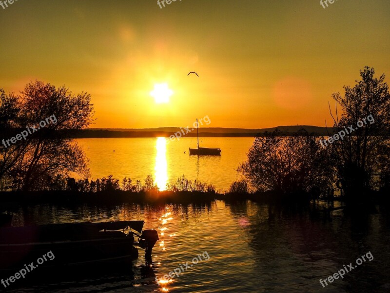 Steinhuder Sea Sea Landscape Sunset Nature