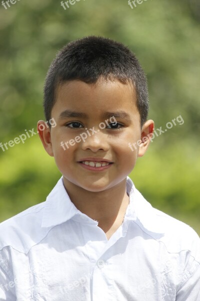 Children Latino Faces Person Portrait