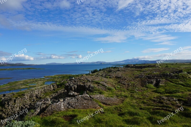 Iceland Waterfall Golden Circle Free Photos