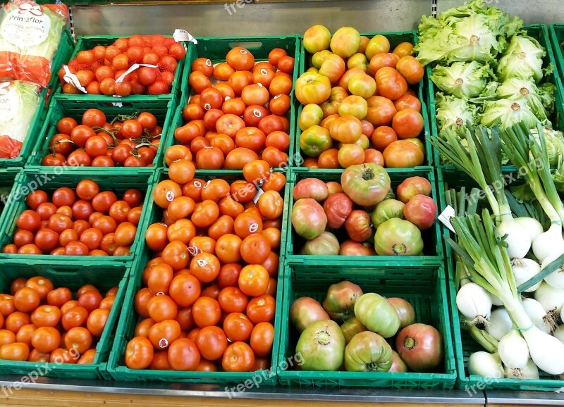 Tomatoes Market Supermarket Merchandise Vegetables