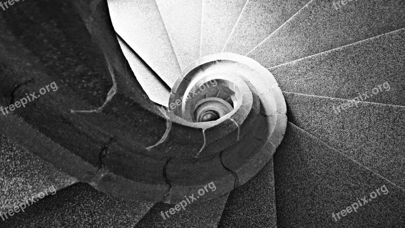 Snail Stairs Black And White Gradually Stair Step