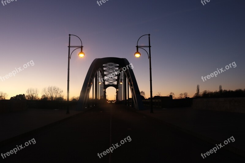 Bridge Evening Light City Lights Abendstimmung Free Photos