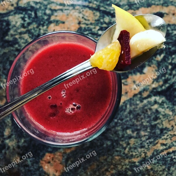 Smoothie Fruit Healthy Vitamins Trace Elements