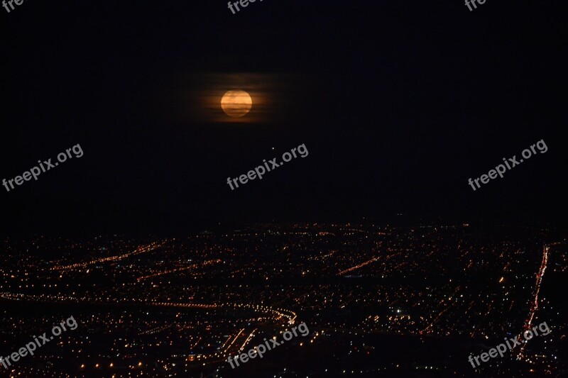 Cape Town Full Moon Hill View Moon Free Photos