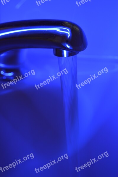 Blue Faucet Water Tap Bathroom