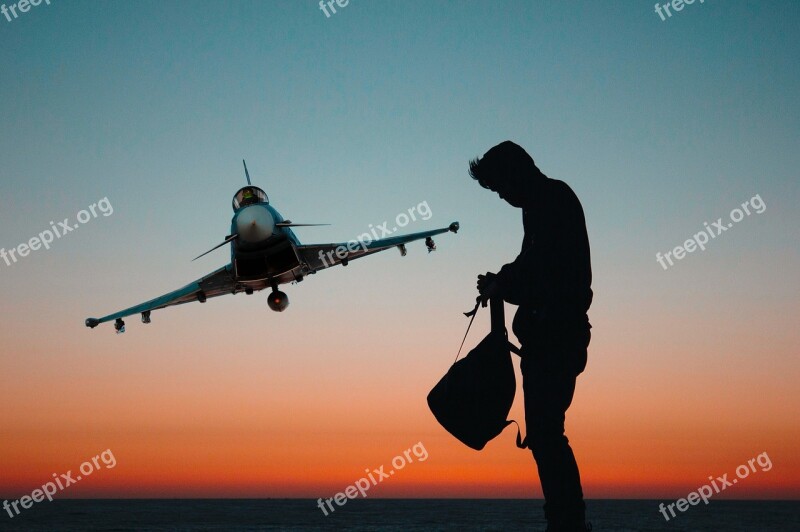 Flight Sunset Fly Aircraft Fighter Jet