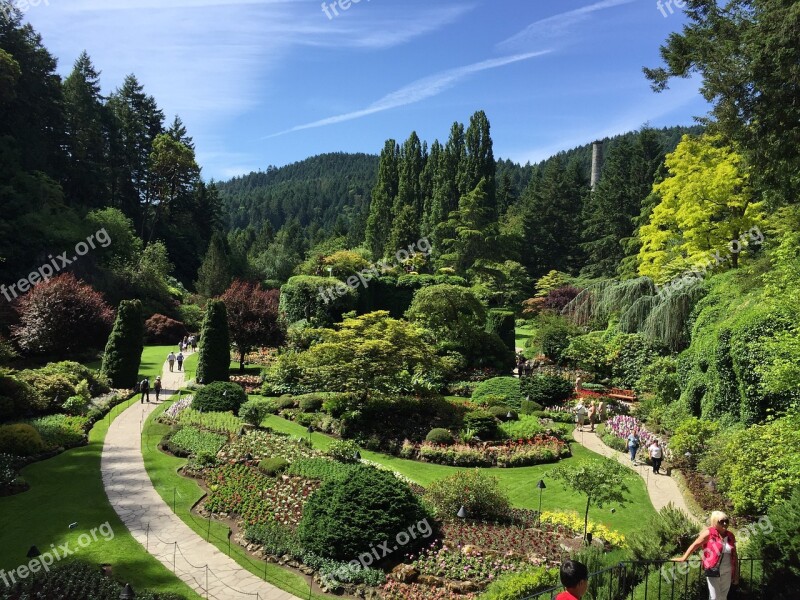 Butchart Garden Canada Landscape Nature