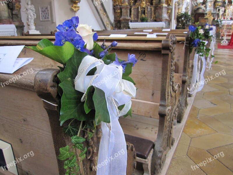 Church Wedding Benches Floral Decorations Wedding Decoration